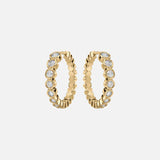 Elba Raga 14K guld eller hvidguld hoopøreringe m. diamanter