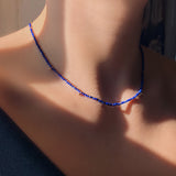 Gold Plated Necklace w. Lapis