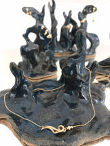 Unda 14K Gold Necklace w. Diamond