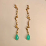 Fouettés 24K Gold Plated Earrings w. Chrysoprase