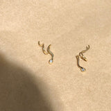 Puakai 14K Gold Earrings w. Diamonds