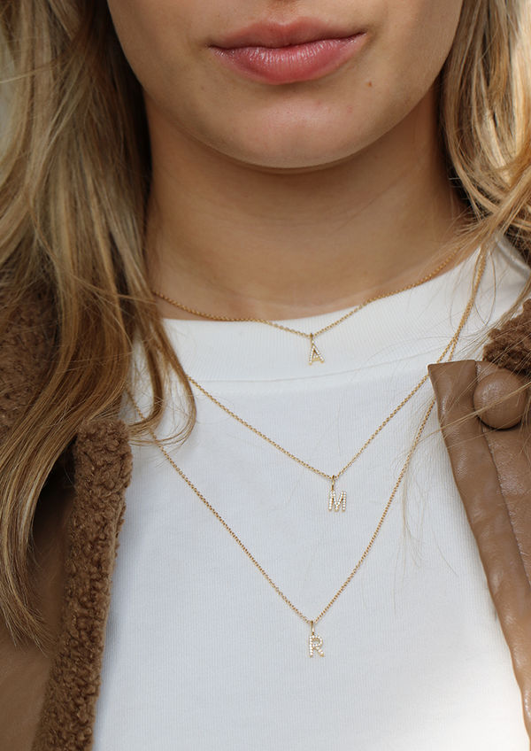 My V 18K Gold Pendant w. Diamonds