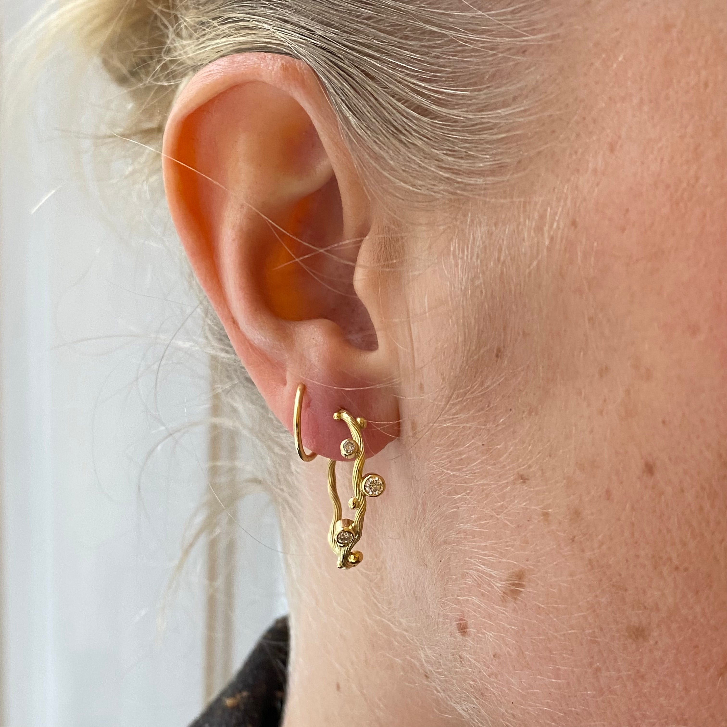 Tallulah Large 18K & 22K Gold Hoop w. Diamonds