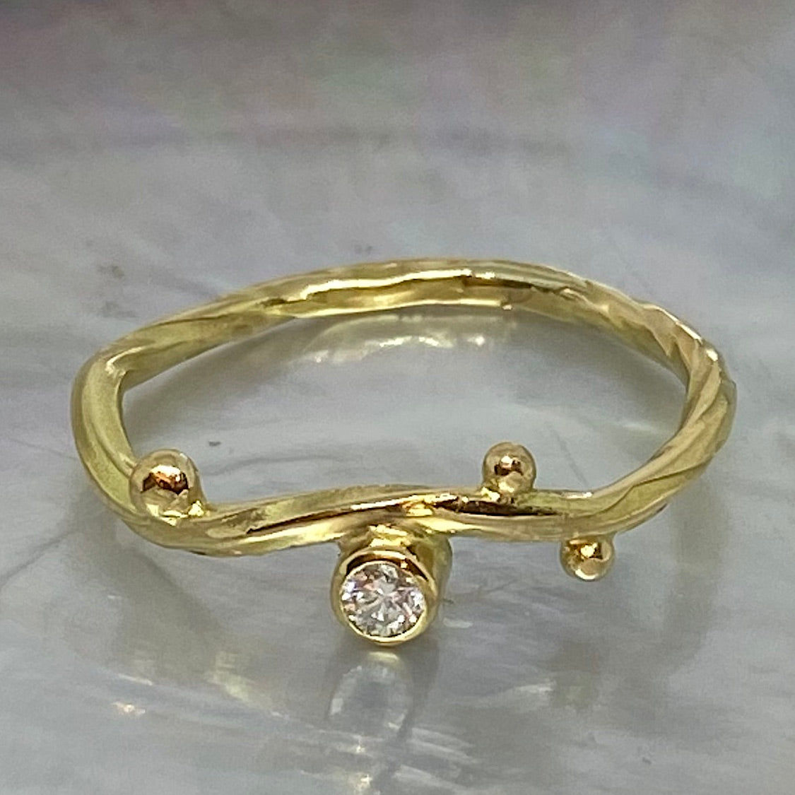 Seafire 18K & 22K Gold Ring w. Diamond