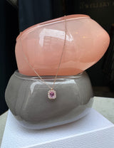 Candy 18K Rose Gold Necklace w. Diamonds & Pink Sapphire