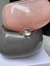 Cabouchon 18K Rose Gold w. Diamonds & Smokey Quartz