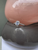 Candy 18K White Gold Ring w. Diamonds & Blue Sapphire