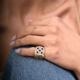 Mini Hasard 18K Gold Ring w. Lab-Grown Diamonds