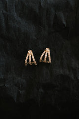 Diamond Fan 18K Gold Earrings
