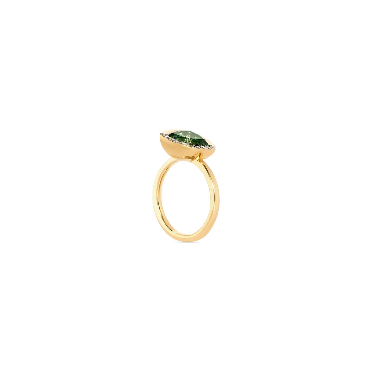 Bloom 7 18K Or 14K Gold, Whitegold or Rosegold Ring w. Tourmaline & Diamonds