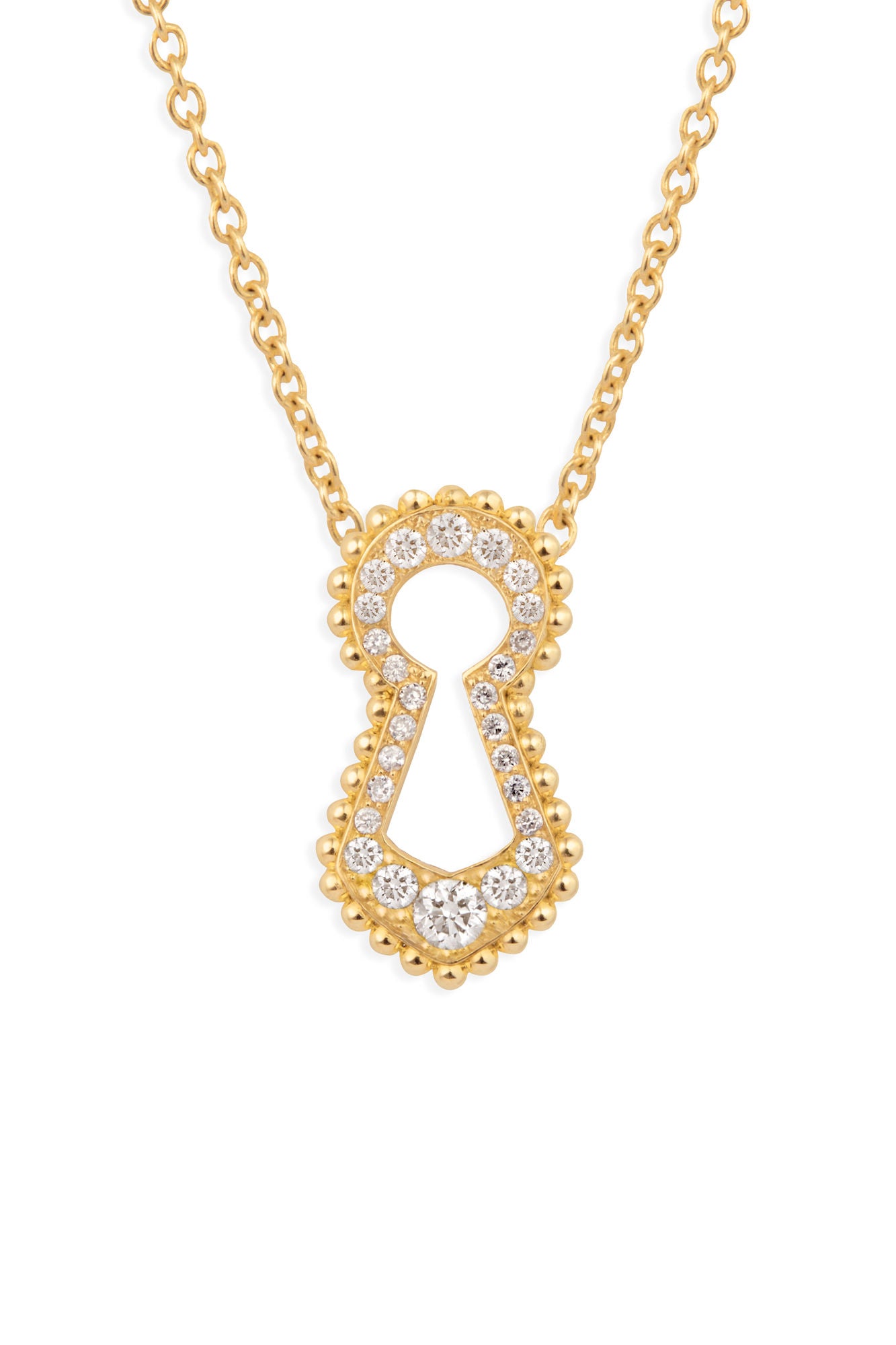 Unlock Indiscretion Paved 18K Gold Necklace w. Diamond