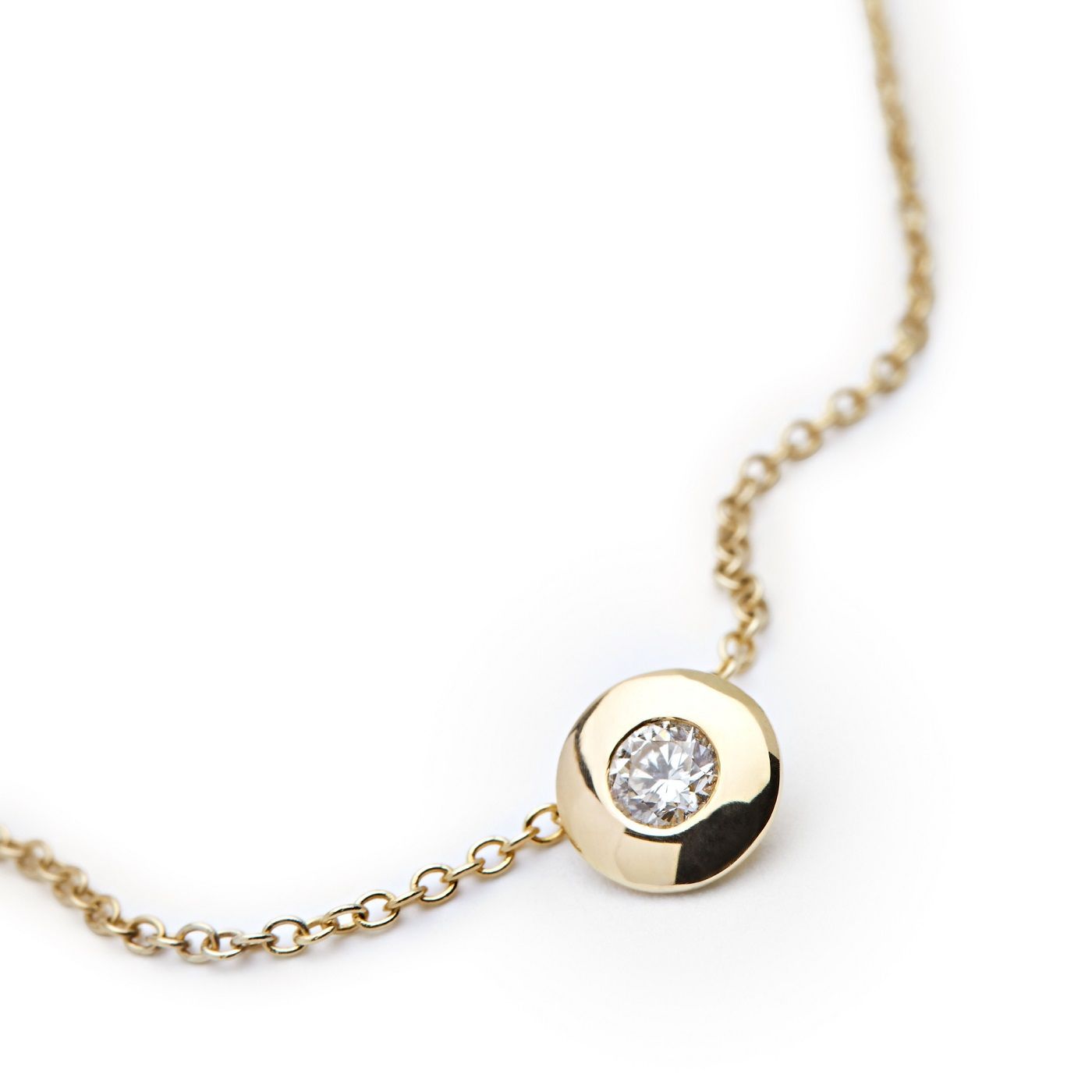 Introspection 18K Gold, Whitegold or Rosegold Necklace w. Diamond