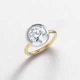 Diamond Cup 18K Gold & Whitegold Ring