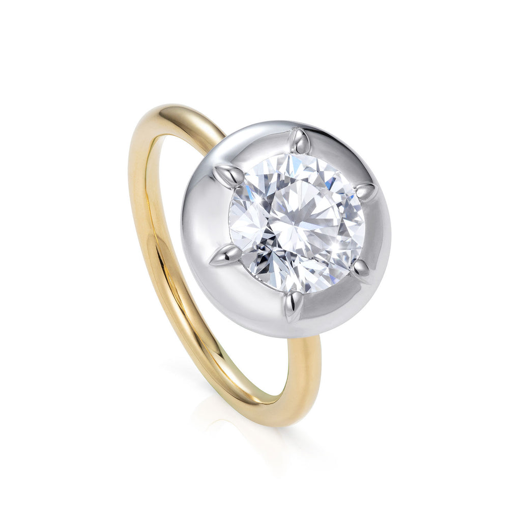 Diamond Cup 18K Gold & Whitegold Ring