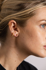 IX R 22K Gold Plated Stud