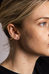 IX E 22K Gold Plated Stud w. Zirconia