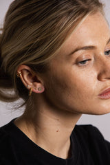 IX G 22K Gold Plated Stud w. Zirconia