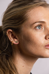 IX M 22K Gold Plated Stud w. Zirconia