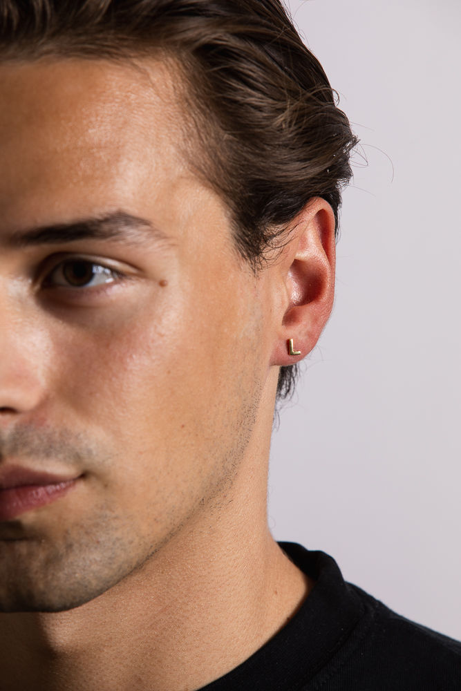 IX L 22K Gold Plated Stud