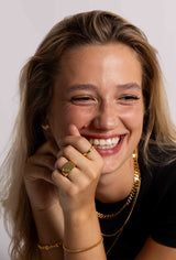 IX OTTO 22K GLODSPLATTER RING W. Zirkonia