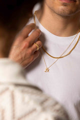 IX Curb Brushed 22K Forgyldt Halskæde