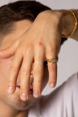 IX Nora 22K Gold Plated Ring w. Crystal