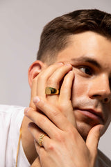 IX OTTO 22K GLODSPLATTER RING W. Zirkonia