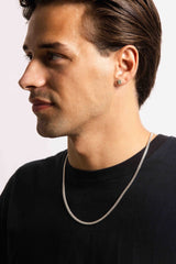 IX Curb Brushed Sølv Halskæde