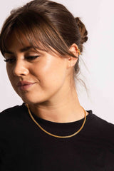 IX Curb Brushed 22K Forgyldt Halskæde