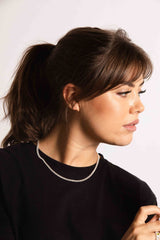 IX Curb Brushed Sølv Halskæde