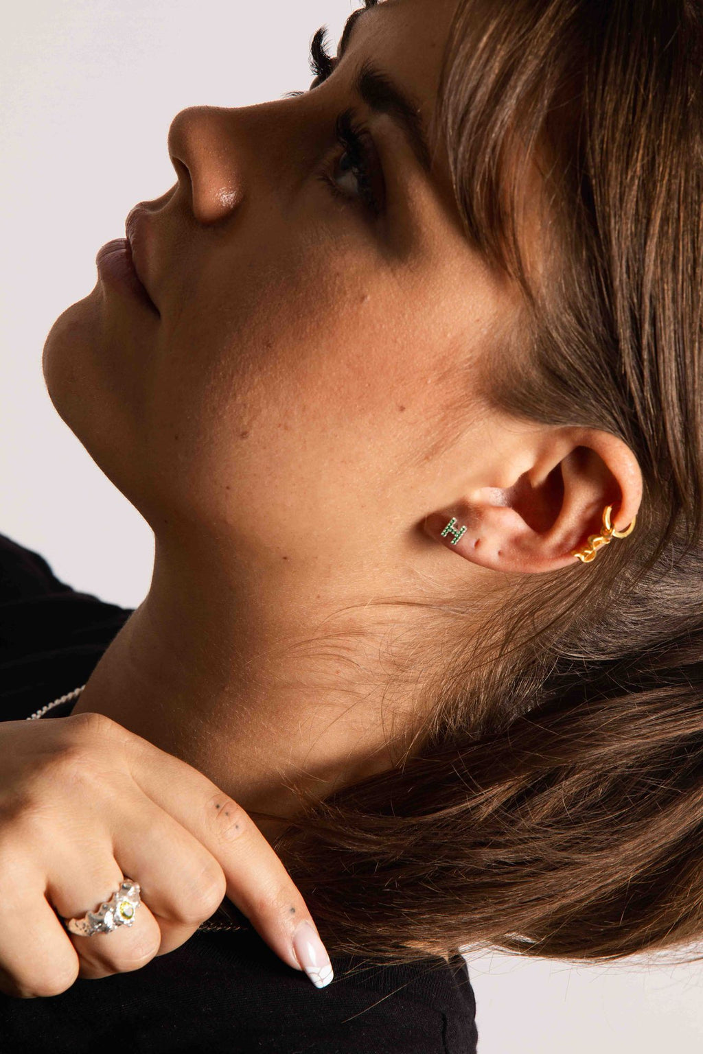 IX H Silver Stud w. Zirconia