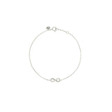 Infinity 18K White Gold Bracelet w. Diamonds