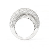 Infinity Loop Big Full Pavé 18K Whitegold Ring w. Diamonds
