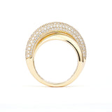 Infinity Loop Medium Half Pavé 18K Gold Ring w. Diamonds
