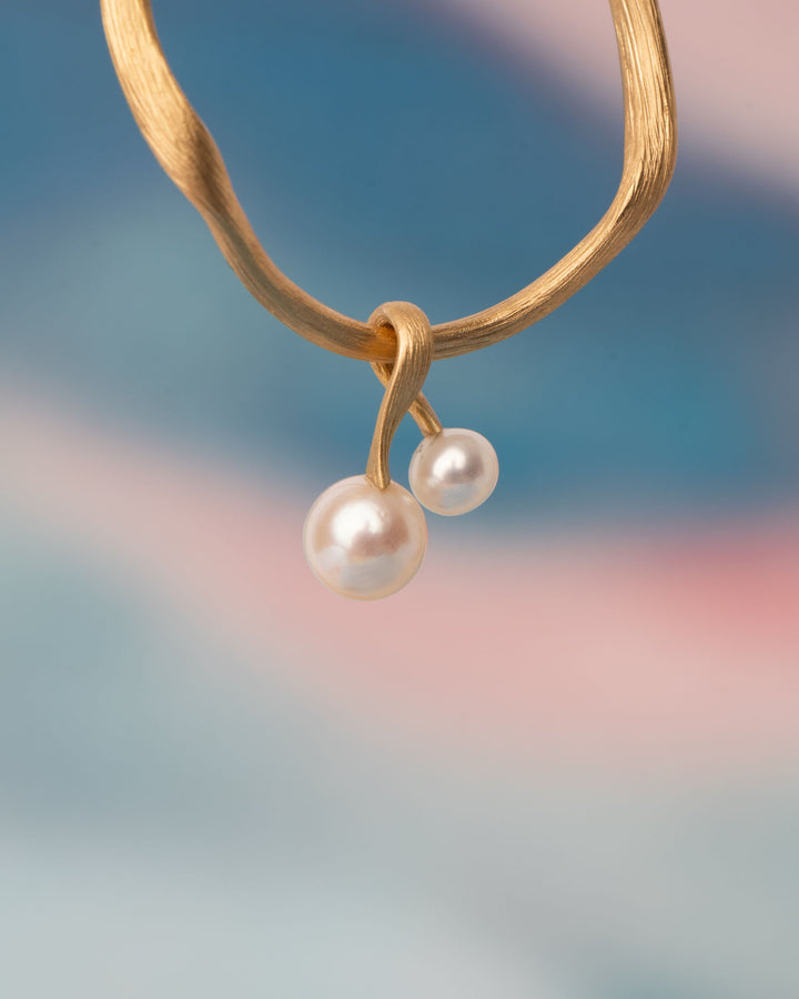 VEGA 18K Gold Ohrring-Pendants w. Perlen