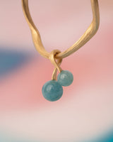 VEGA 18K Gold Ohrring-Pendants w. Blauer Aventurine