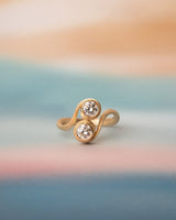 Vega Solitaire Duo 18K Gold Ring w. Diamonds