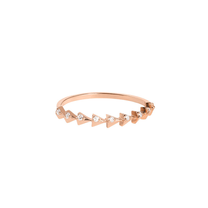 Iris 18K Rose Gold Ring w. Diamonds