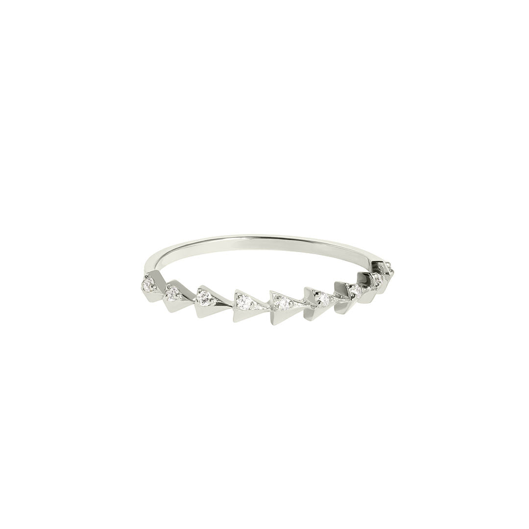 Iris 18K White Gold Ring w. Diamonds