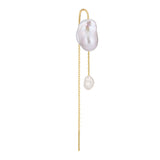 Iris Hook Threader Gold Plated Earring w. Pearls