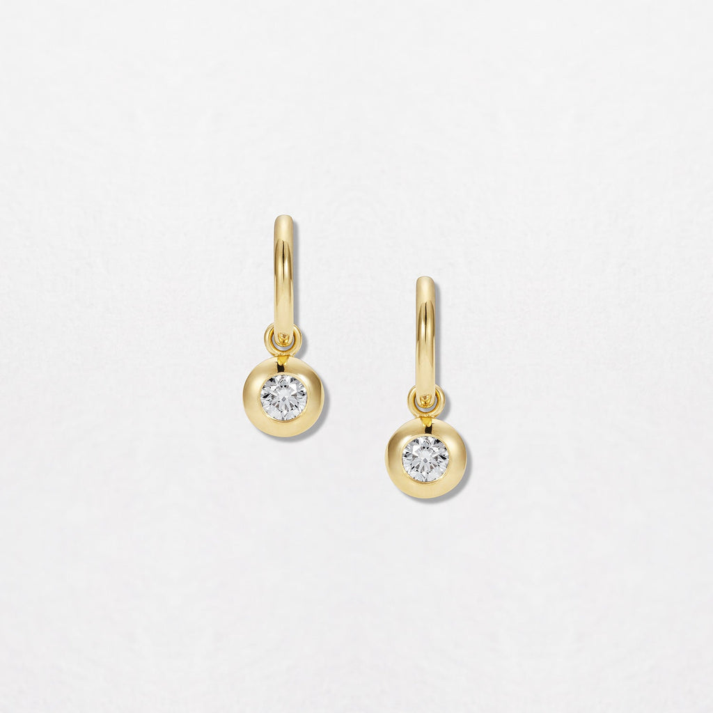 Diamond Pebble Hoops 18K Gold Earrings