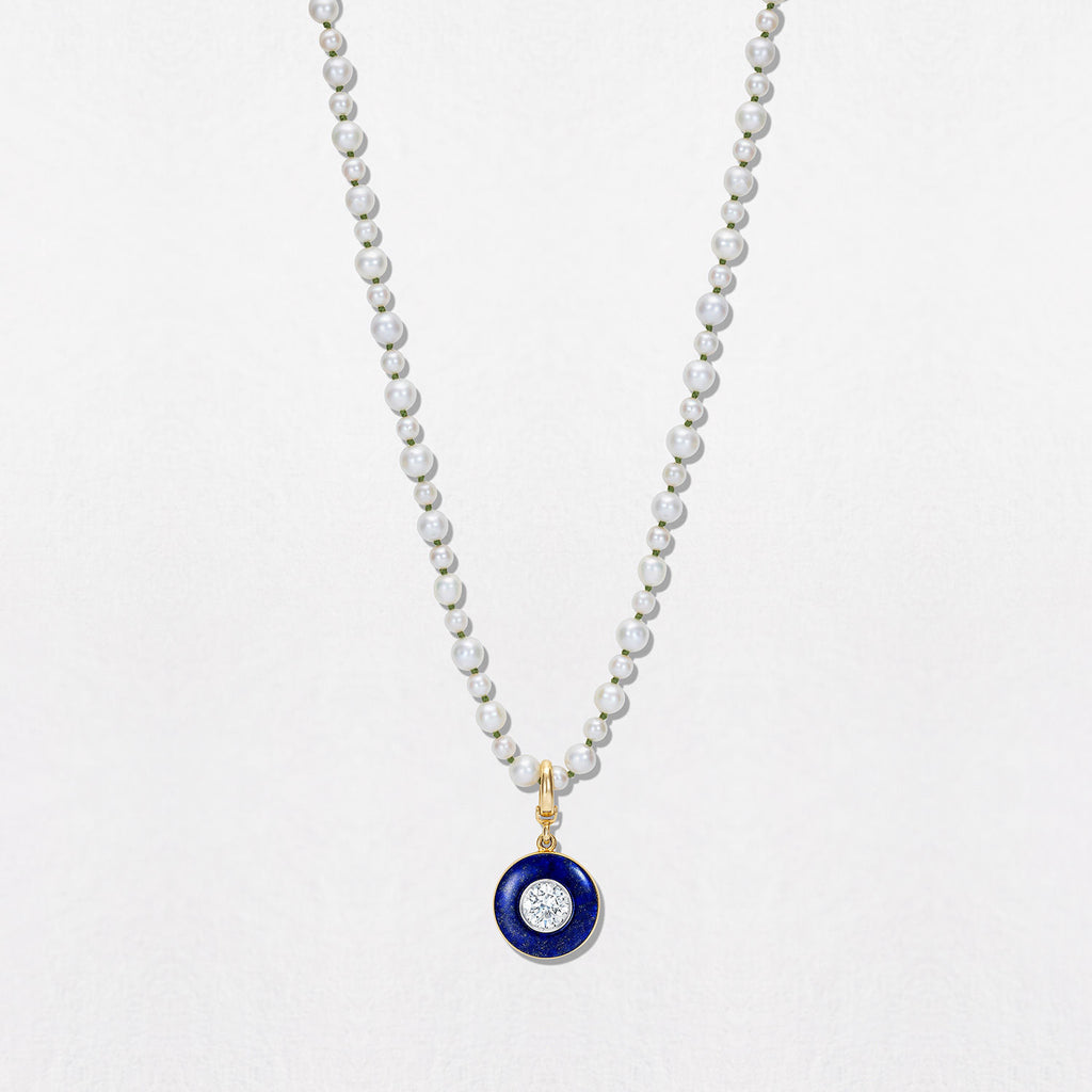 Lapis & Diamond 18K Gold Pendant