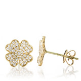 Clover 18K Gold, Rosegold or Whitegold Ring XL Stud w. Diamonds