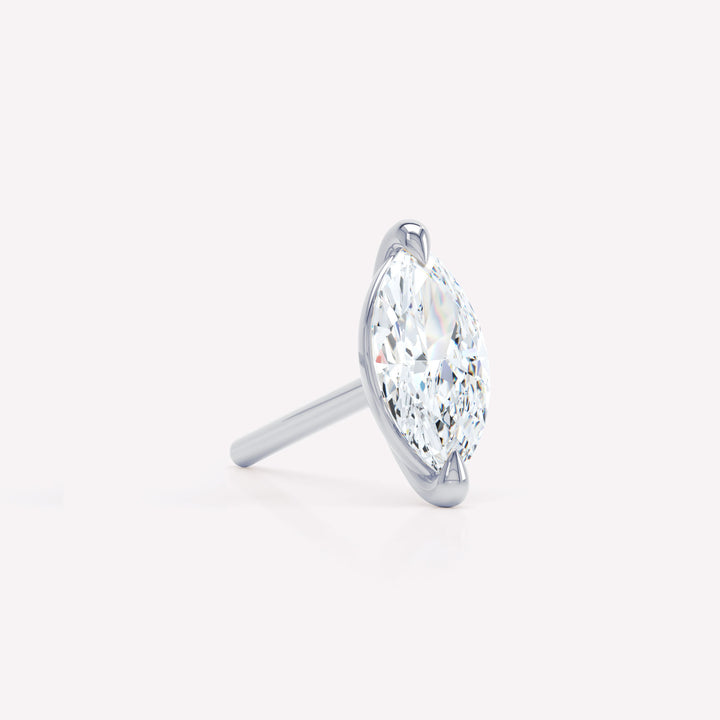 The Marquise 18K Hvidguld Stud m. Lab-Grown Diamant