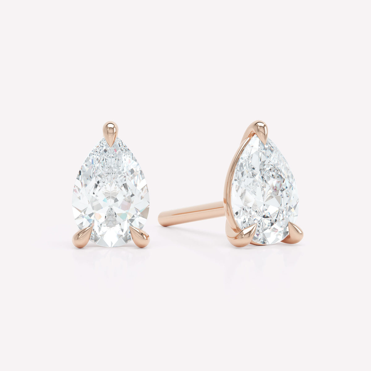 The Pear 18K Rosegold Stud w. Lab-Grown Diamond