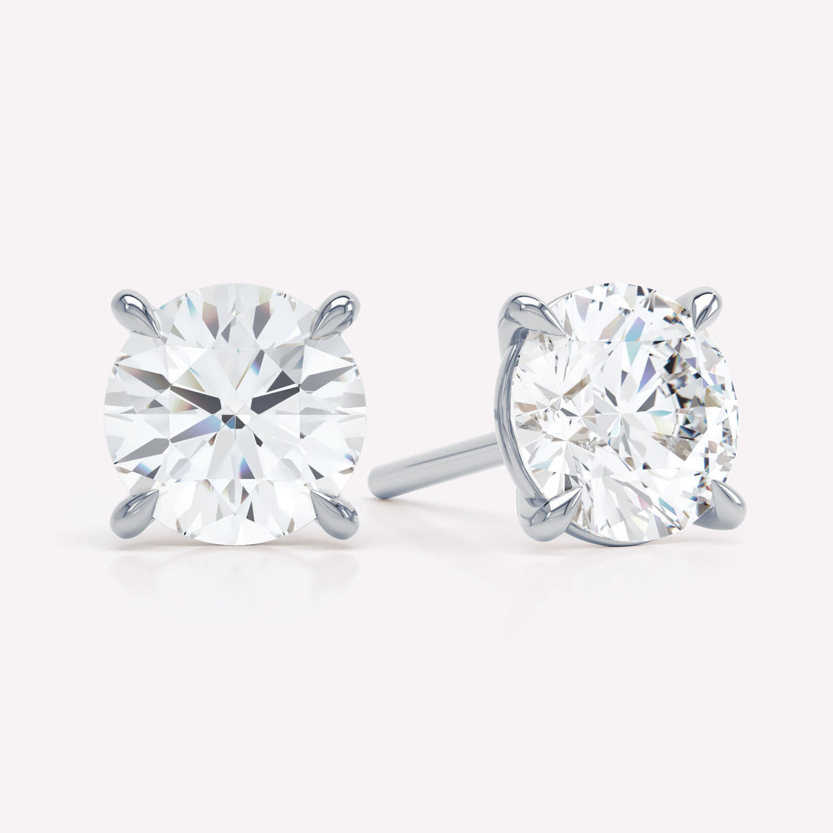 The Round 18K Whitegold Stud w. Lab-Grown Diamond