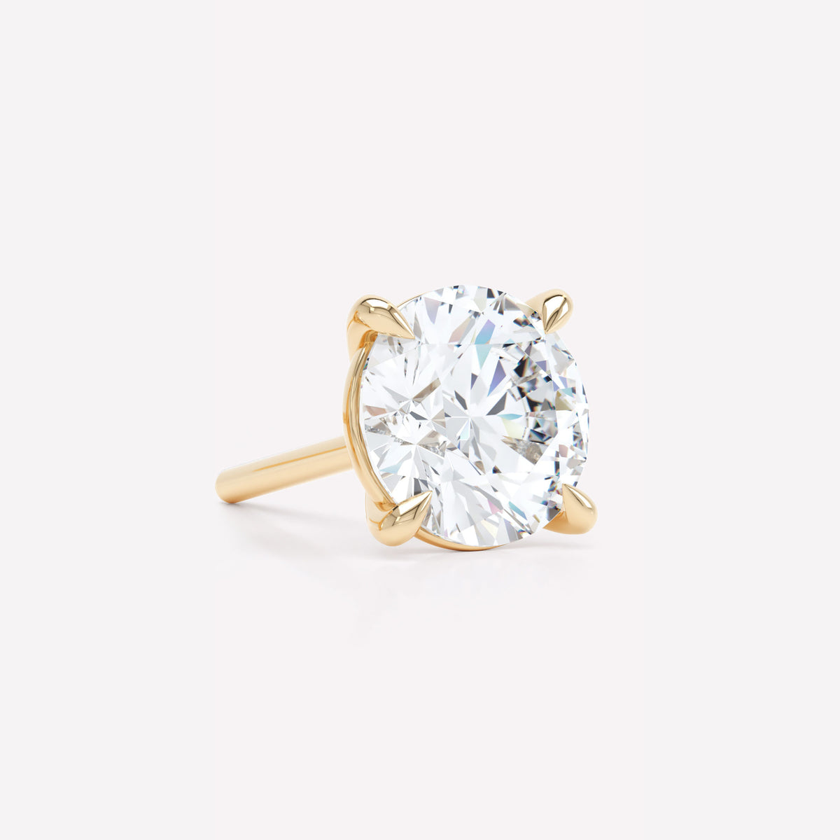 The Round 18K Gold Stud w. Lab-Grown Diamond