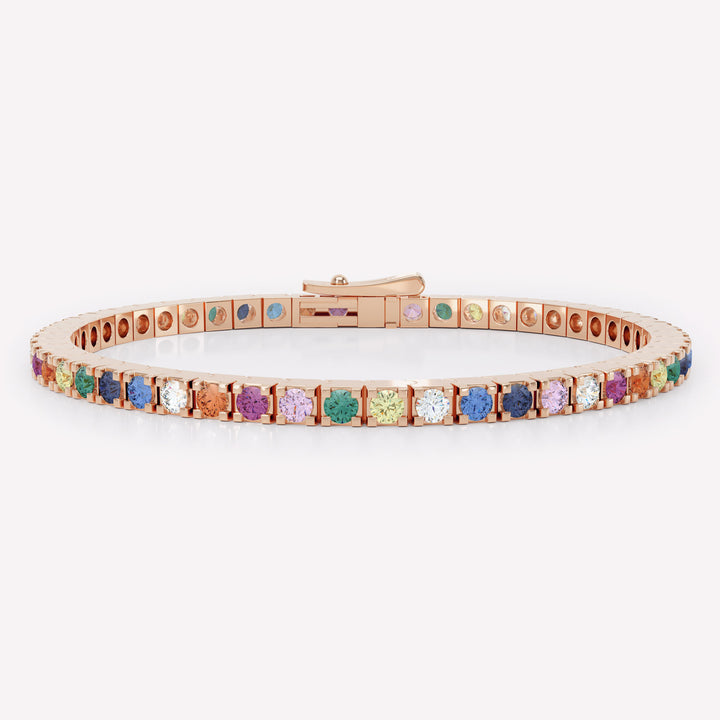 The LOEV Rainbow Tennis 18K Rosegold Bracelet w. Lab-Grown Diamonds