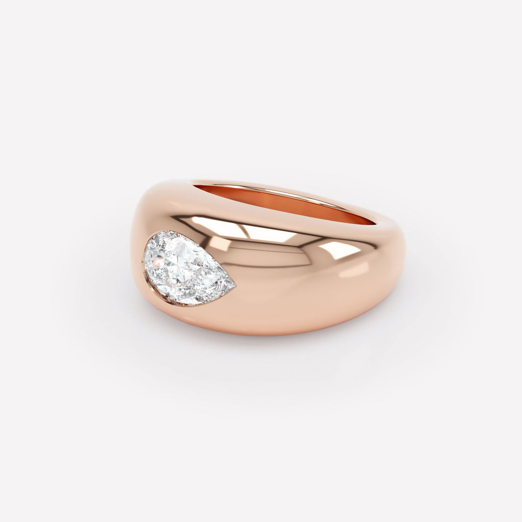 Curve 18K Rosegold Ring w. Diamond