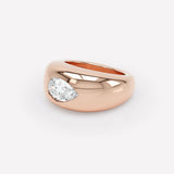 Curve 18K Rosegold Ring w. Diamond